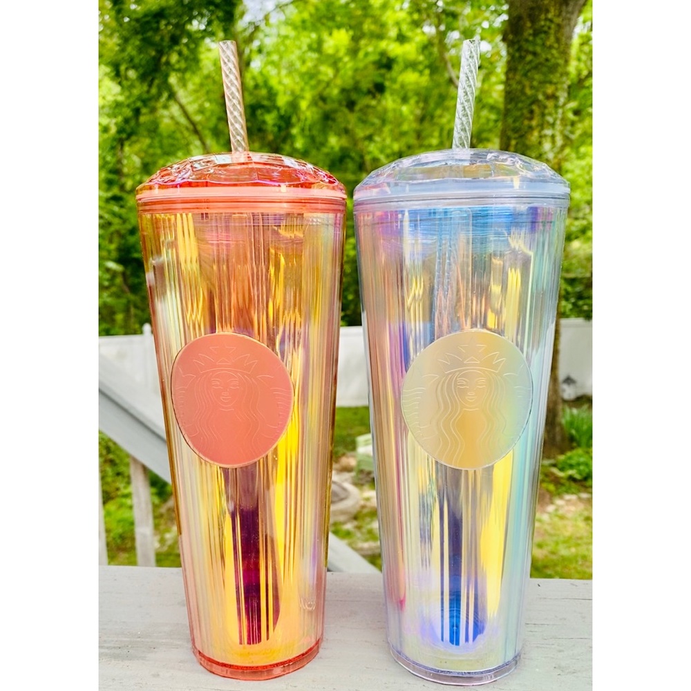 Set of Starbucks Iridescent Dome Tumblers
